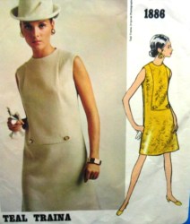 1886 TEAL TRAINA 68 SLEEVELESS INSET A-DRESS PATTERN 8 31.5''